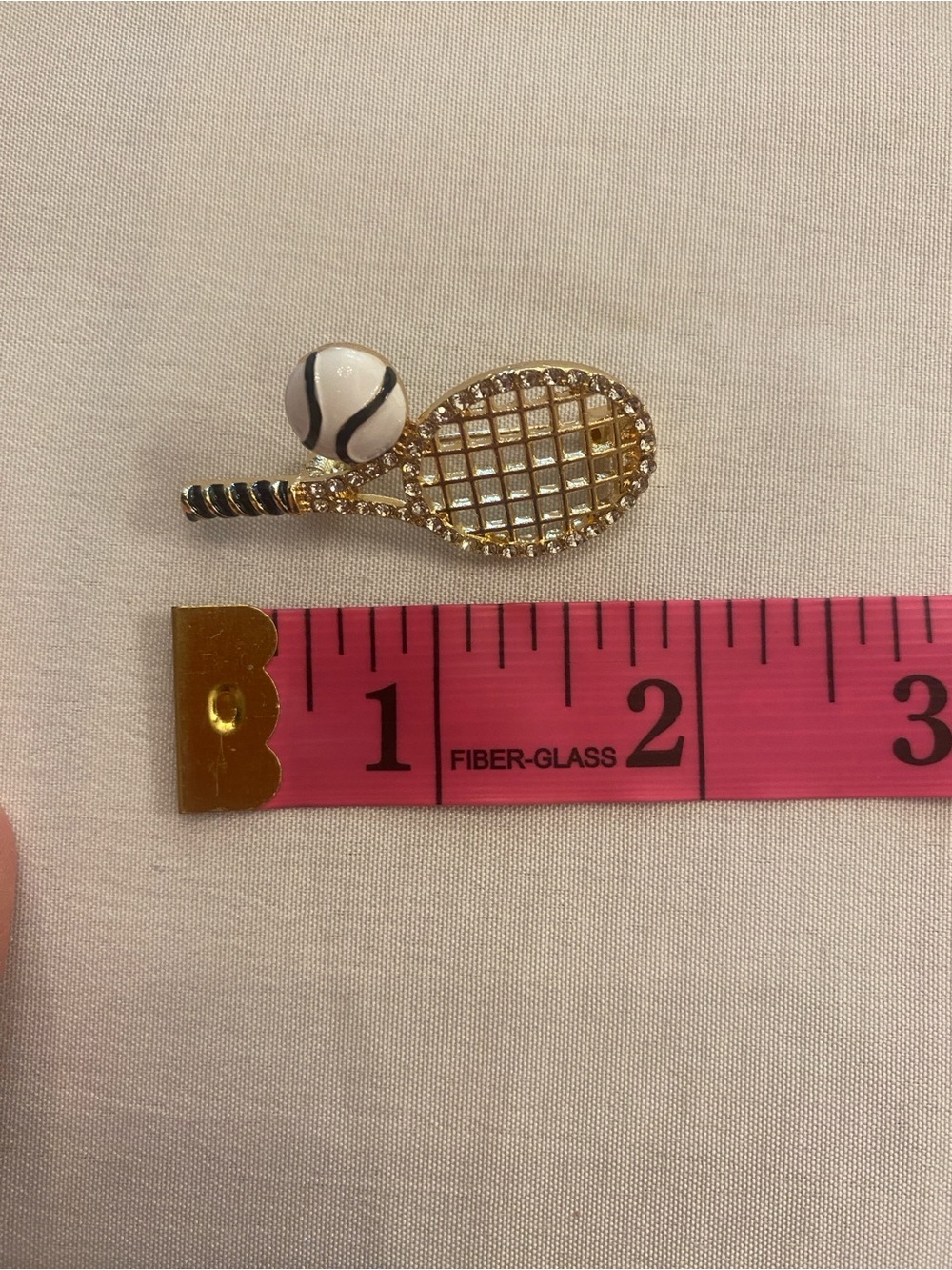 Tennis Racket Ball Brooch Pin New - Picture 4 of 5